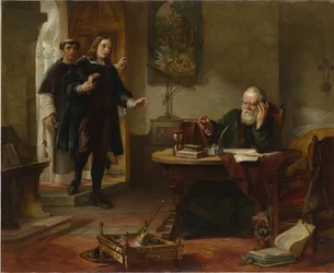 Milton Galileihoz látogat, amikor az inkvizíció foglya volt, 1847