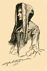 Camlet kapucni, eredeti ruhadarabból, c1702, 1903, 1937.