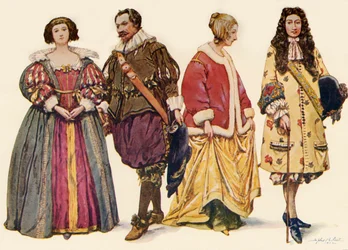 Ruházat I. és II. Károly, valamint II. Jakab, 1640-1686, 1903, 1937 idején.