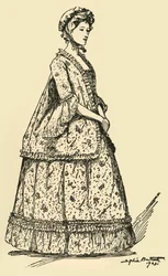 Egy alsószoknya felett viselt rövid Watteau sacque képe, 1750-1800, 1903, 1937.