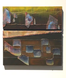 The Word, 2007 (panel, réz, aranyszál, ólom, pala, csiszolópapír, pigment)