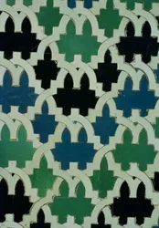 Azulejos csempék a szultánok trónjáról a Patio de las Doncellasról (fajansz)