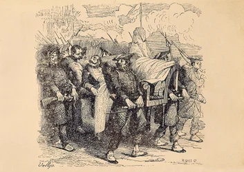 Első karlista háború (1833-1840): Tomas Zumalacarregui (1788-1835) karlista tábornok megsebesült Bilbao ostroma alatt