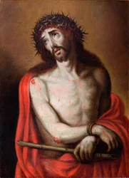 Plébániai múzeum. Festmény. Ecce homo. madridi iskola. Olajfestmény. 17. század.