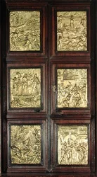 A Szentségi kápolna szentélyajtói (aranyozott bronz)