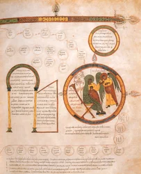 Az Angyali üdvözlet Máriának és Jézus genealógiája, Szent Izidor vizigót-mozarab Bibliájából, 10r. fol., A.D. 960 (tempera on vellum)