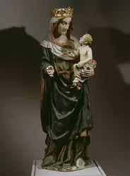 Szűz és gyermek, 14. század vége (festett fa)