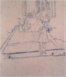 The Musicians at the Footlights, 1910 körül (ceruza sima papíron)