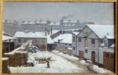 Párizs külvárosai a hó alatt Stanislas Lepine festménye (1835-1892) 19. század V. 0,26x0,43 m Rouen, Szépművészeti Múzeum