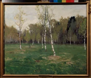 Májusban. Sztanyiszlav Julianovics Zsukovszkij (Zsukovszkij) (1873-1944) festménye, olaj, vászon