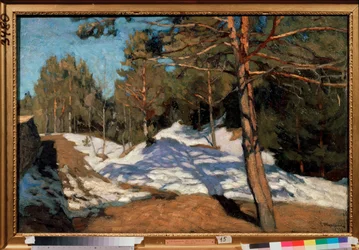 Tavaszi. Sztanyiszlav Julianovics Zsukovszkij (Zsukovszkij) (1873-1944) festménye, olaj, vászon