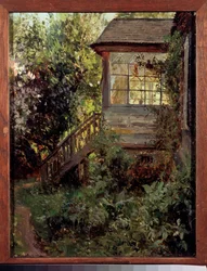 Egy vidéki ház. A terasz. Sztanyiszlav Julianovics Zsukovszkij (Zsukovszkij) (1873-1944) festménye, olaj, vászon. Orosz művészet, 19. század vége-XX. Állami Tretyakov Galéria, Moszkva.