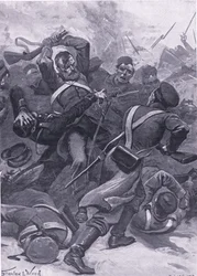 Inkerman: Az 55. (2. határ) ezred az oroszok ellen, illusztráció a brit szárazföldi és tengeri csatákból, 1915
