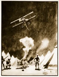 A törökök bombázása a Dardanelláknál, illusztráció a „Flying Memories” című filmből, John Hamilton
