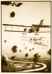Daylight Raid Londonban, illusztráció a „Flying Memories” című filmből, John Hamiltontól