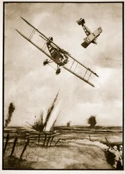 Trench Strafing, illusztráció a "Flying Memories"-ból, John Hamiltontól