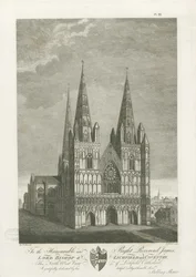 Lichfield katedrális – nyugati front: metszet, nd [1762-1802] (nyomtatott)