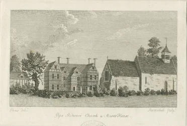 Pipe Ridware templom és udvarház: metszet, nd [1762-1798]