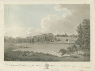 Soho – [Matthew Boulton] háza: metszet, nd [c 1798] (nyomtatás)