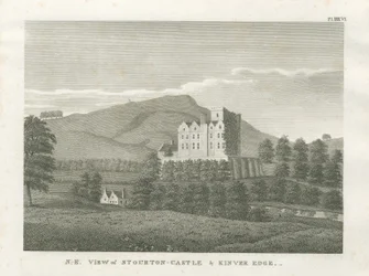 Stourton Castle és Kinver Edge: metszet, nd [1799] (nyomat)