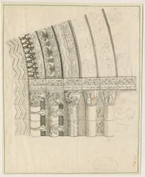 Tutbury Priory Church – West Doorway: toll- és szépiarajz, nd [1762-1802]