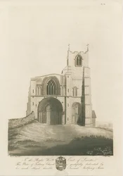 Tutbury Priory Church: akvatinta metszet, nd [c 1798] (nyomtatás)