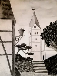 Szent Aegidius-templom fekete-fehérben