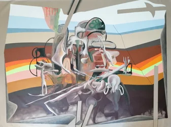 Szürrealista álomtájképi alakok