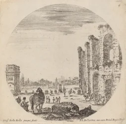 Colosseum és Konstantin diadalíve, 1646.