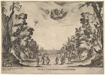 Első jelenet Firenzében, Az istenek házassága Le nozze degli Dei, 1637-ből.