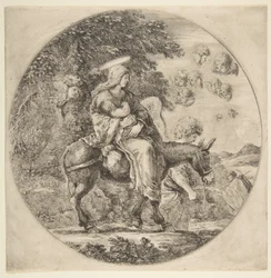 Repülés Egyiptomba, kerek kompozíció, kb. 1662.