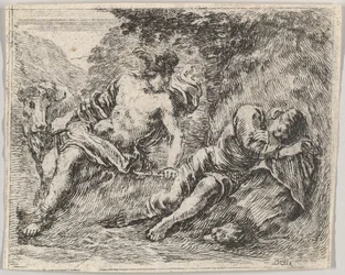 Merkúr és Argos, a Game of Mythology Jeu de la Mythologie-ból, 1644.
