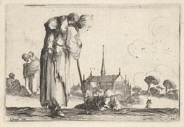 10. tábla: jobbra fordult parasztasszony gyermekkel a hátán, fiú lyi..., kb. 1642.