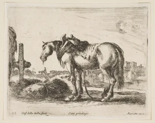 22. tábla: szekér ló, különböző állatokból Diversi animali, kb. 1641.