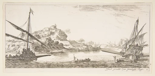 8. tábla: A bal oldalon egy gálya orra, jobbra egy másik gálya, hátulról nézve..., kb. 1641.