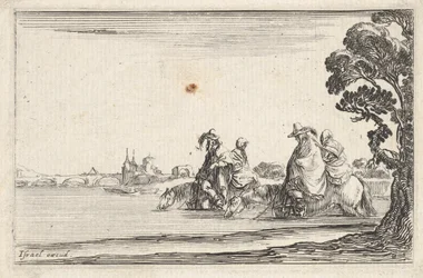 8. tábla: jobbra két kalapos lovas, mögöttük egy-egy nő ül..., kb. 1642.