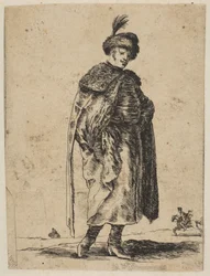 Bajuszos lengyel férfi bundában és tollas kalapban, kb. 1648.