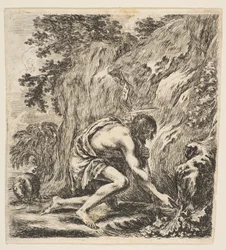 Keresztelő Szent János vizet merít egy forrásból, kb. 1649.