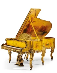 Fine Giltwood és Vernis Martin Grand Piano, 1898 körül (aranyfa és vernis)