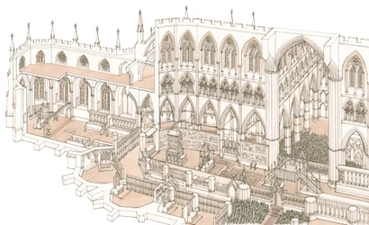 A Westminster-apátság kórusa IV. Henrik király 1399-es koronázásakor, 2023