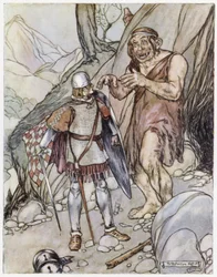 Illusztráció Siegfried, a sárkányölőhöz (színes litó)