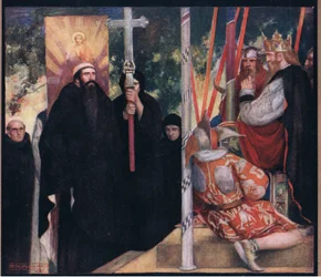 Szent Ágoston fogadása Ethelberttől (színes litó)