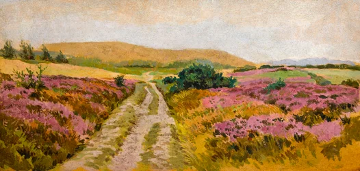 Táj Heatherrel (akvarell papíron)