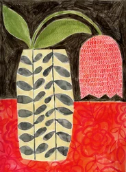 Piros tulipán modern vázában