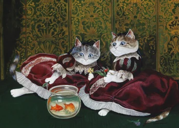 Illusztráció a Cats Galore! A kulturált macskák kompendiuma (kiad. 2015)