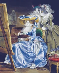 Illusztráció a Cats Galore! A kulturált macskák kompendiuma (kiad. 2015)