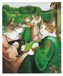 Illusztráció a Pre-Raffaelite Cats (kiadó 1999) című kötetből