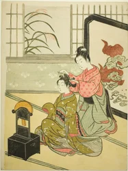 Autumn Moon in the Mirror (Kyodai no shugetsu), a "Nyolc nézet a szalonból (Zashiki hakkei)" sorozatból