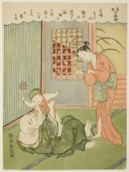 Hotei, a "A szerencse hét istene a modern életben (Ukiyo shichi fukujin)" sorozatból