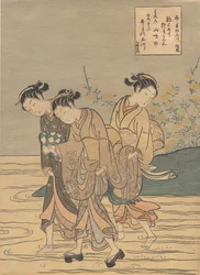 A Tama folyó Idenél, Yamashiro tartományban, valószínűleg 1766-ban, valószínűleg 1766-ban.